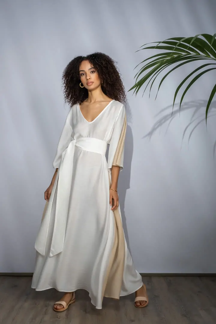 ALLAMANDA DRESS 1 (SALTY WHITE COMBO)