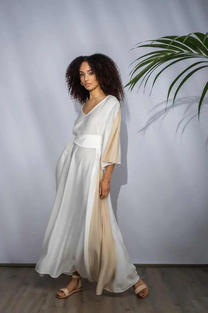 ALLAMANDA DRESS 2 (SALTY WHITE COMBO)