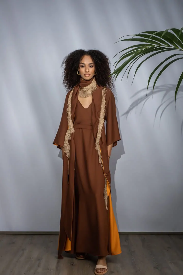 ALLAMANDA DRESS 3 (NUT BROWN COMBO)