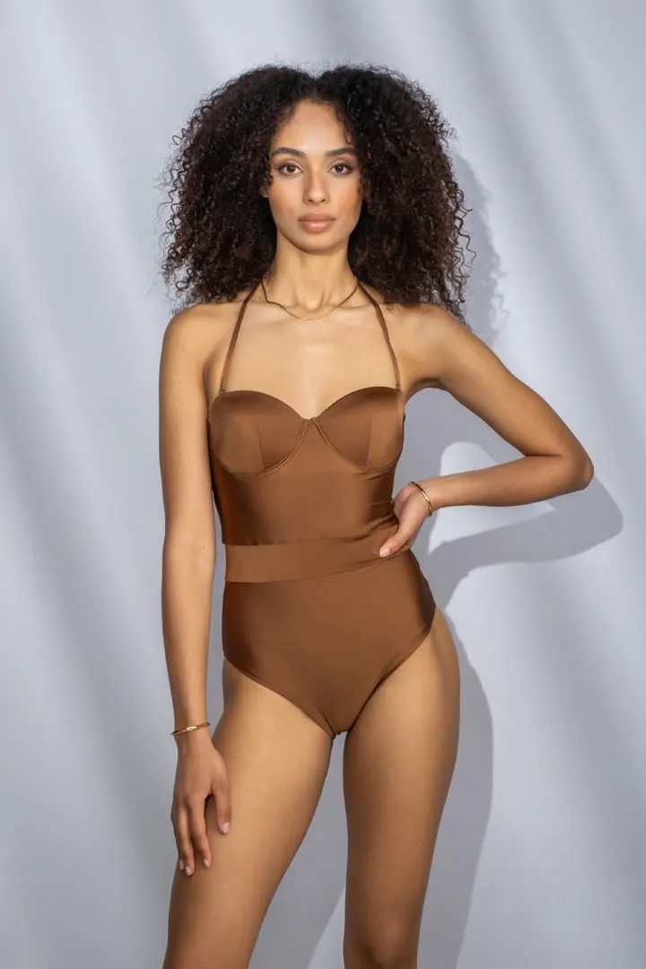 HELICONIA ONE PIECE 1 (SEPIA BROWN)