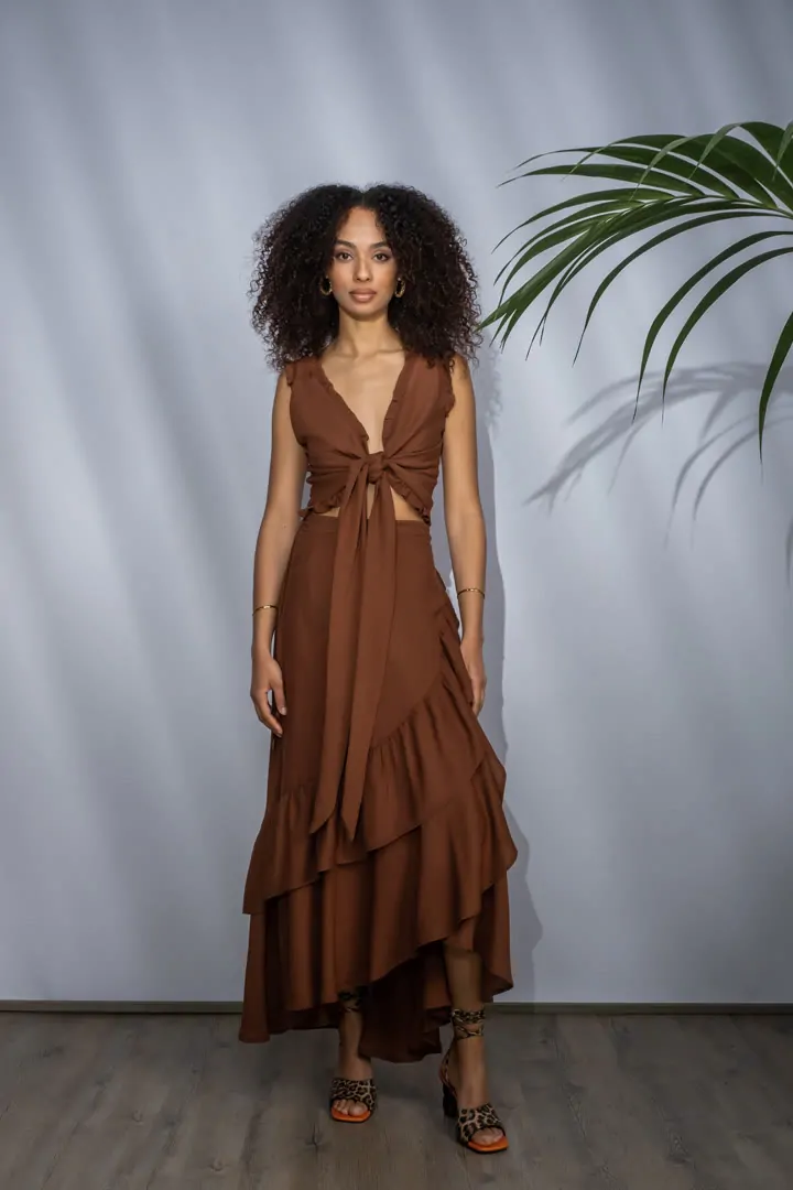 PAPAYA SKIRT 3 (NUT BROWN)