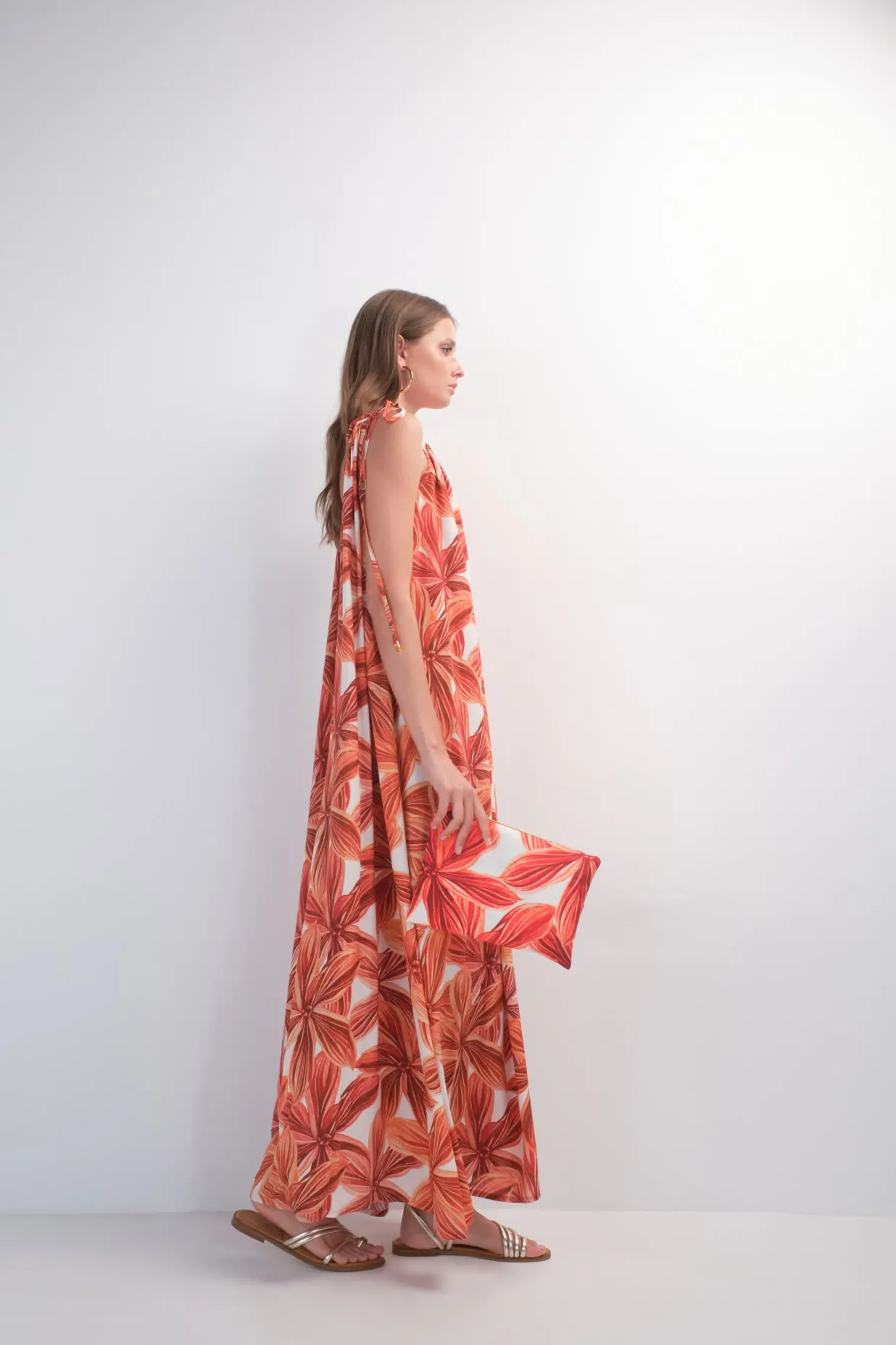 Chiara Dress (flora orange) 2